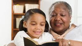 grandma reading to child 